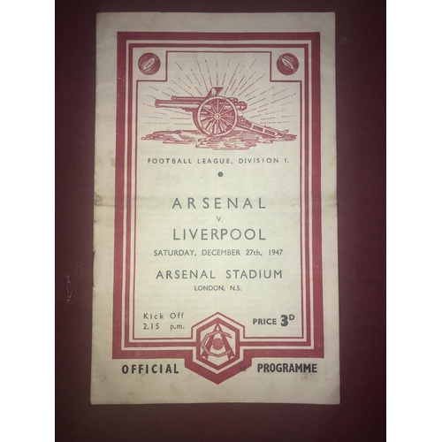 36 - ARSENAL, 1947/1948, a football programme from the fixture versus Liverpool, played on 27/12/1947 (fo... 