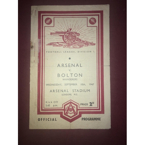 38 - ARSENAL, 1947/1948, a football programme from the game versus Bolton Wanderers, played on 10/09/1947... 