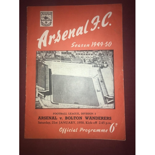 40 - ARSENAL, 1949/1950, a football programme from the game versus Bolton Wanderers, played on 21/01/1950... 