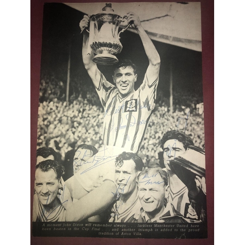 52 - ASTON VILLA, 1957, FA Cup Winners, magazine image (A4 Size), signed by - Johnny Dixon, Stan Lynn, Pa... 