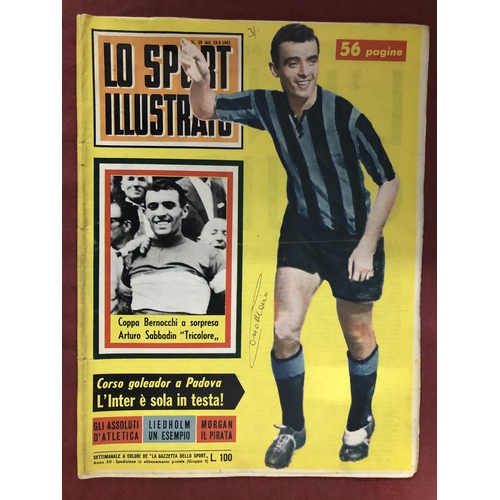 6 - AC MILAN/INTER MILAN, 1961, Lo Sport Illustrato 28/09/1961, Italian Football Magazine, autographed b... 