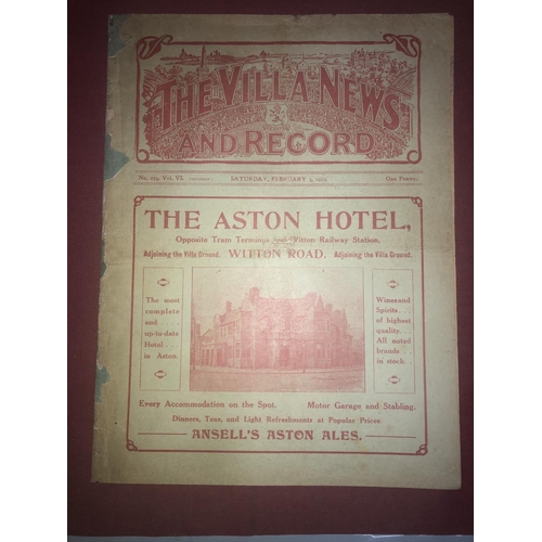 67 - ASTON VILLA, 1911/1912, a football programme from the game versus Reading played on 03/02/1912 in th... 