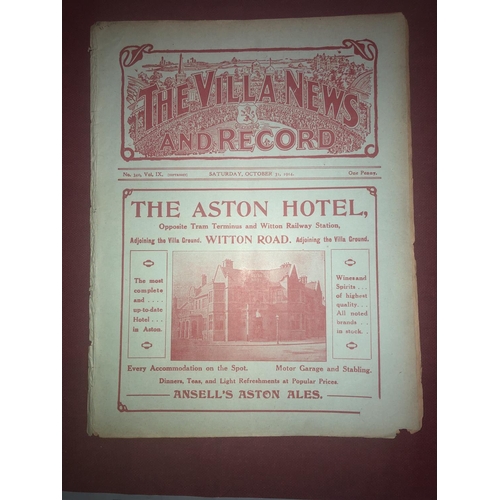 71 - ASTON VILLA, 1914/1915, a football programme from the game versus Newcastle United, played on 31/10/... 