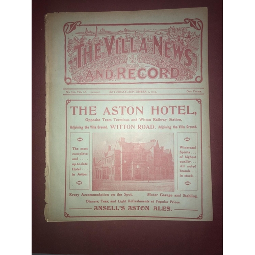 72 - ASTON VILLA, 1914/1915, a football programme from the game versus Notts County, played on 05/09/1914... 