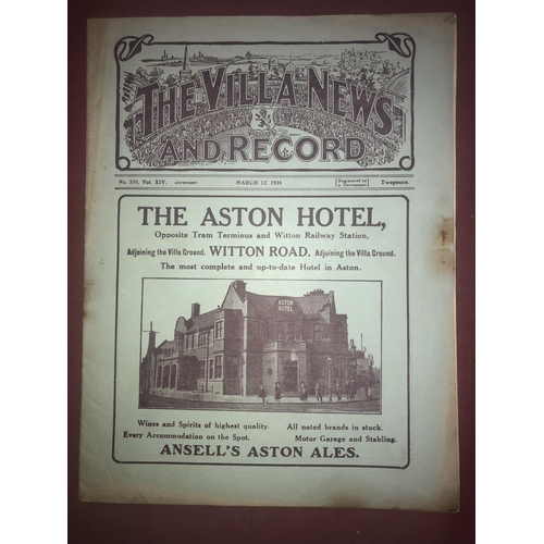 79 - ASTON VILLA, 1923/1924, a football programme from the game versus Arsenal, played on 12/03/1924 (rem... 