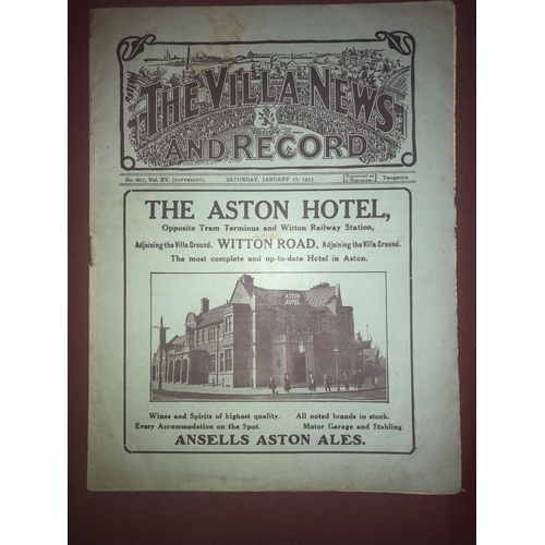 84 - ASTON VILLA, 1924/1925, a football programme from the game versus Sheffield United, played on 17/01/... 