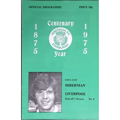 10 - FOOTBALL PROGRAMME, 17/09/1975 Liverpool Away - Hibernian [UEFA Cup]