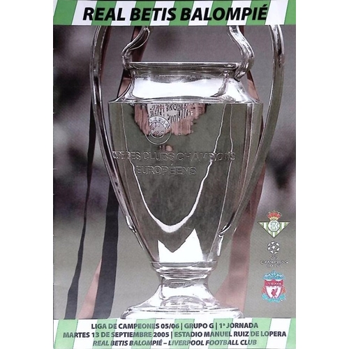 119 - FOOTBALL PROGRAMME, 13/09/2005 Liverpool Away - Real Betis [UEFA Champions League] 'Real Betis Balom... 