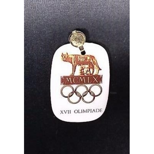 1274 - OLYMPIC MEMORABILIA, 1960 Summer Olympics - Rome, Silk Scarf Tag, 'XVII Olimpiade' Excellent rare it... 