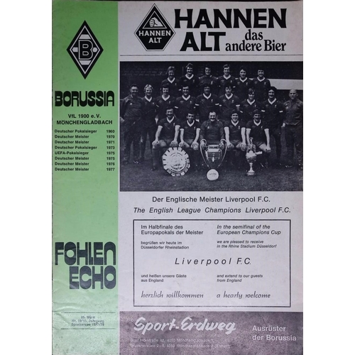 15 - FOOTBALL PROGRAMME, 29/03/1978 European Cup Semi-Final - Borussia Monchengladbach v Liverpool (56g v... 