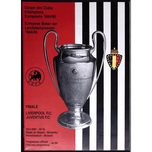 39 - FOOTBALL PROGRAMME, 29/05/1985 European Cup Final - Juventus v Liverpool [In Brussels]