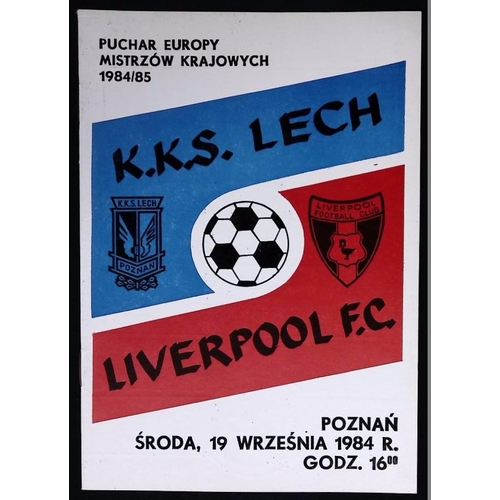 41 - FOOTBALL PROGRAMME, 19/09/1984 Liverpool Away - Lech Poznan [European Cup]