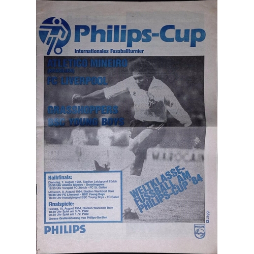 43 - FOOTBALL PROGRAMME, 07/08/1984 Liverpool Away - Philips Cup, Atletico Mineiro v Grasshoppers, 08/08/... 