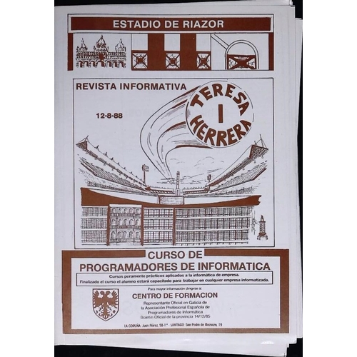 53 - FOOTBALL PROGRAMME, 12/08/1988 Liverpool Away - In Spain: Athletico Madrid [At Deportivo La Coruna] ... 