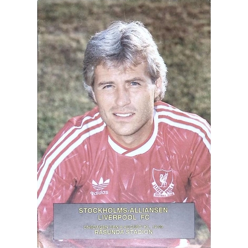 59 - FOOTBALL PROGRAMME, 08/08/1990 Liverpool Away - In Sweden: Stockholm Alliance XI [Glen Hysen Testimo... 