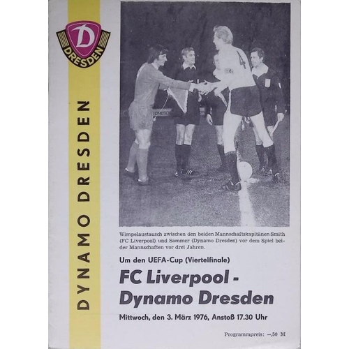 7 - FOOTBALL PROGRAMME, 03/03/1976 Liverpool Away - Dinamo Dresden [UEFA Cup]