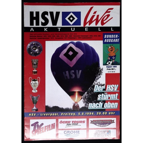 73 - FOOTBALL PROGRAMME, 05/08/1994 Liverpool Away - Hamburg [Friendly]