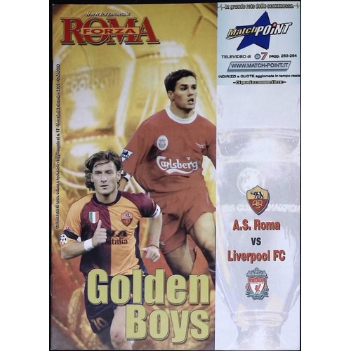 95 - FOOTBALL PROGRAMME, 05/12/2001 Liverpool Away - Roma [UEFA Champions League] Roma Forza/Matchpoint E... 