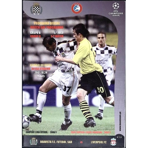 97 - FOOTBALL PROGRAMME, 24/10/2001 Liverpool Away - Bovista [UEFA Champions League]