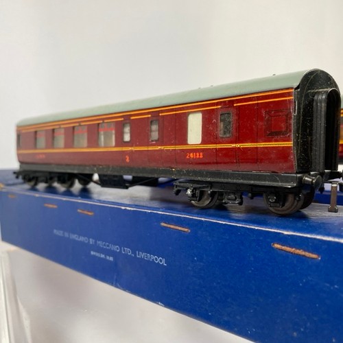 12 - Hornby Dublo D3 Corridor coach LMS 1st/3rd and D3 Corridor coach LMS Brake/3rd 1950's boxes - Fair b... 