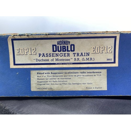 2 - Dublo 3-rail incomplete set and other items. Includes two coaches M4183 (G) (loose roof) M26133 (VG)... 