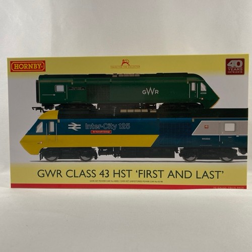 54 - Hornby OO gauge model train pack, GWR class 43 HST 'First and Last', power car no. 43002 and unmotor... 