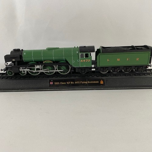 147 - Nine mounted Amercom 1/76 scale model steam locomotives, not motorised, including 928 Stowe, 4472 Fl... 