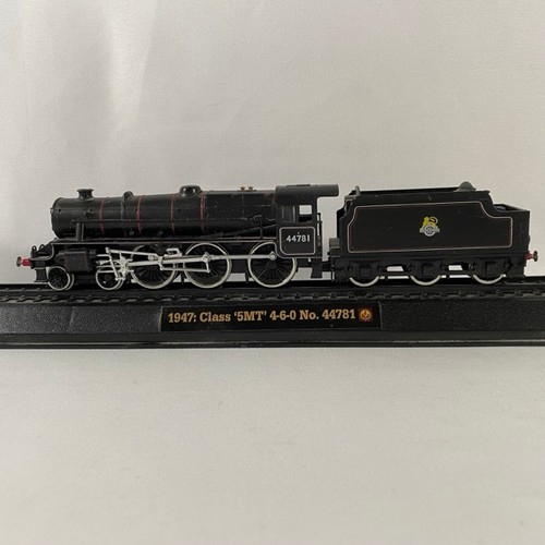 147 - Nine mounted Amercom 1/76 scale model steam locomotives, not motorised, including 928 Stowe, 4472 Fl... 