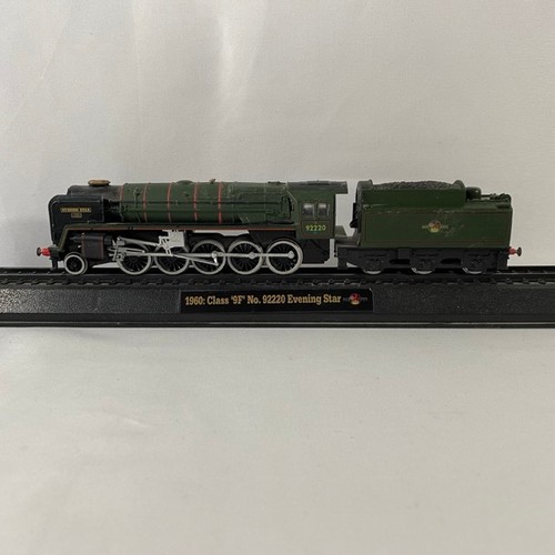 147 - Nine mounted Amercom 1/76 scale model steam locomotives, not motorised, including 928 Stowe, 4472 Fl... 