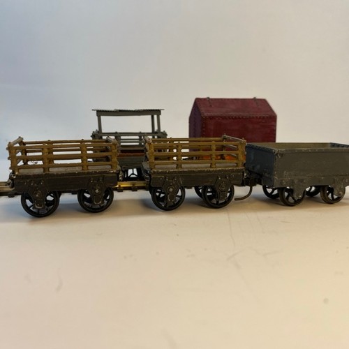 123 - Five OO gauge interesting kit-built wagons, metal chassis, two without couplings, each wagon approx ... 