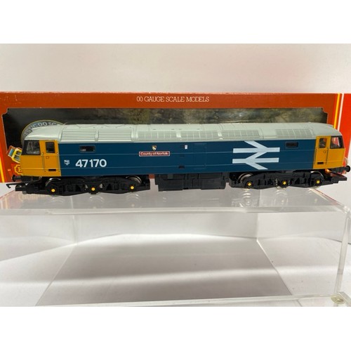 95 - Three Diesel Locos OO Gauge all Tested Runners
Hornby R307 BR Class 47 County of Norfolk #47170 boxe... 