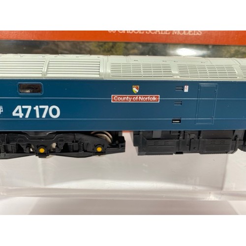 95 - Three Diesel Locos OO Gauge all Tested Runners
Hornby R307 BR Class 47 County of Norfolk #47170 boxe... 