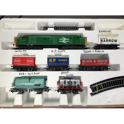 168 - Hornby Super Set 1980's Train Set with Class 37 Diesel Loco and Freight Wagons, includes Wimpy, KP N... 