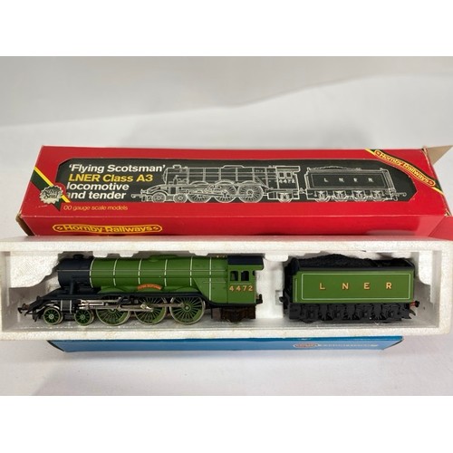 142 - Three Hornby OO gauge Locomotives and One Spares or Repair, R855 LNER Class A3 4-6-2 4472 Flying Sco... 