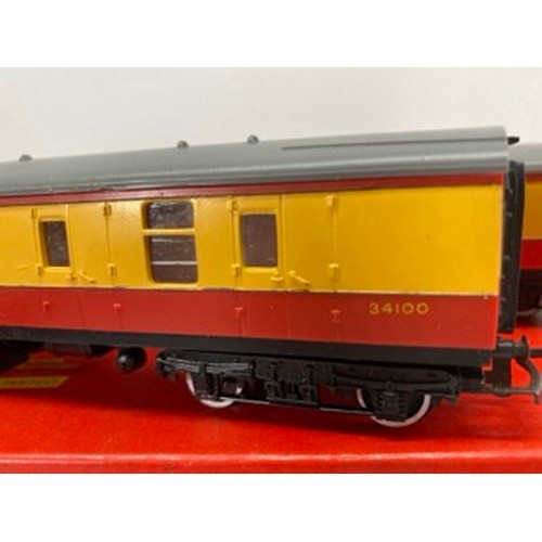 160 - Hornby 'Jinty' Loco with Two Red and Custard Yellow Mk1 Coaches and Ten Private Owner Wagons, Hornby... 