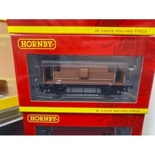 120 - 10 Hornby OO gauge Wagons LMS Livery, Wagons and Boxes appear as new, includes Hornby R6821 Appleby ... 