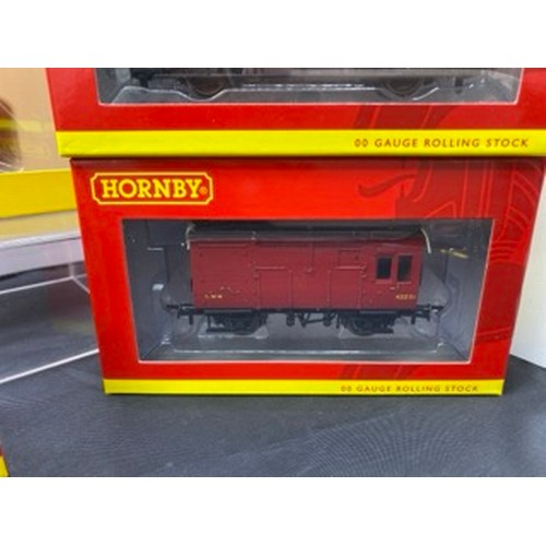 120 - 10 Hornby OO gauge Wagons LMS Livery, Wagons and Boxes appear as new, includes Hornby R6821 Appleby ... 