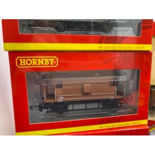 120 - 10 Hornby OO gauge Wagons LMS Livery, Wagons and Boxes appear as new, includes Hornby R6821 Appleby ... 