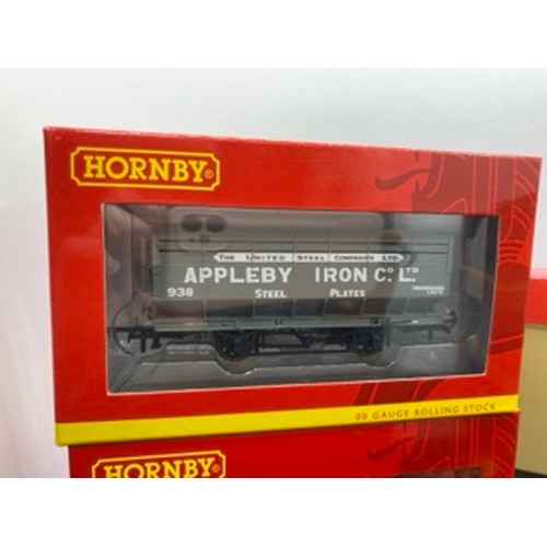 120 - 10 Hornby OO gauge Wagons LMS Livery, Wagons and Boxes appear as new, includes Hornby R6821 Appleby ... 