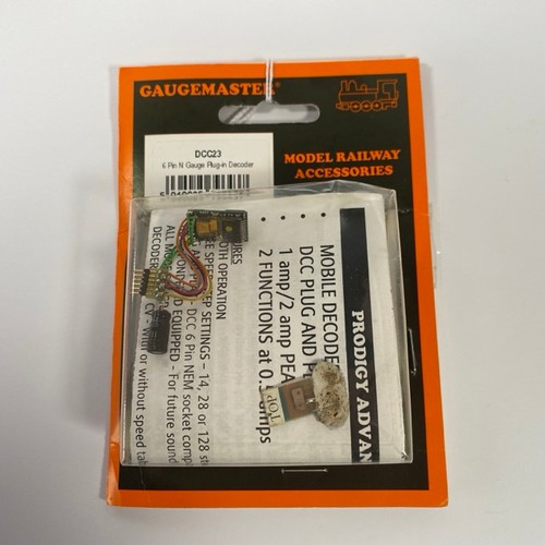 225 - Gaugemaster DCC23 6-pin N gauge plug-in Decoder, opened pack, includes instructions 20g