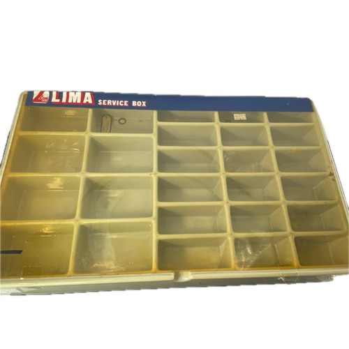 230 - Three Lima Service Boxes made of hard plastic, few spares & screws within - Fair (1) 2500g