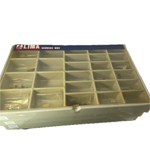 230 - Three Lima Service Boxes made of hard plastic, few spares & screws within - Fair (1) 2500g