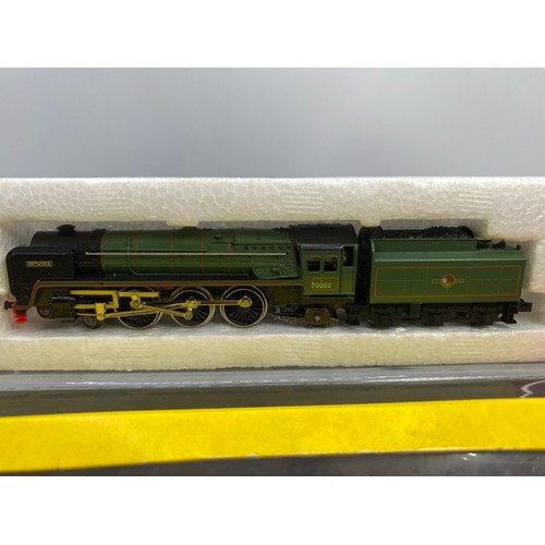 238 - Hornby Minitrix N gauge N 203 Britannia BR #D7000, lights, Tested Runner - Very Good, box Good (1) 1... 