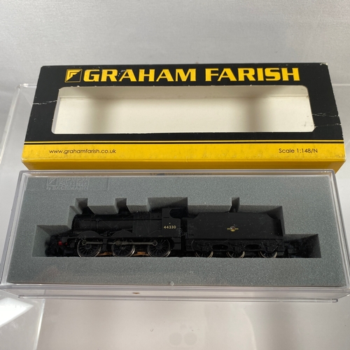 299 - Graham Farish 372-054 Class 4F 44330 0-6-0 BR Black Late Crest N gauge loco, Tested Runner - Very Go... 