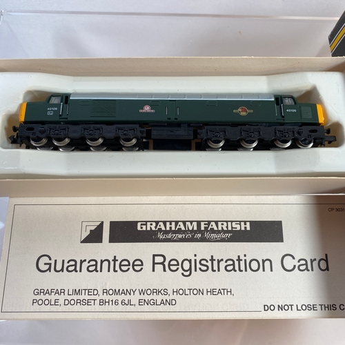 298 - Graham Farish 8119 Class 40 motorised chassis Atlantic Conveyor BR Green #40106 N gauge loco, Tested... 