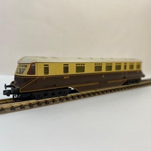 270 - Bachmann Railcar GWR No.22 Chocolate & Cream N gauge Unboxed, Tested Runner - Very Good 125g