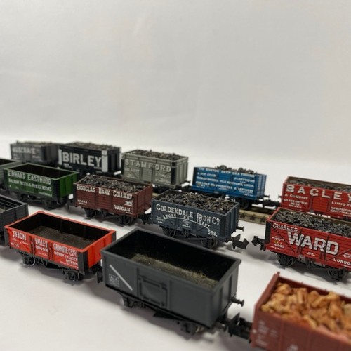 285 - N gauge 14 Private Owner open coal wagons, including Birley, Stamford, Musgrave, Bagley, Charles War... 