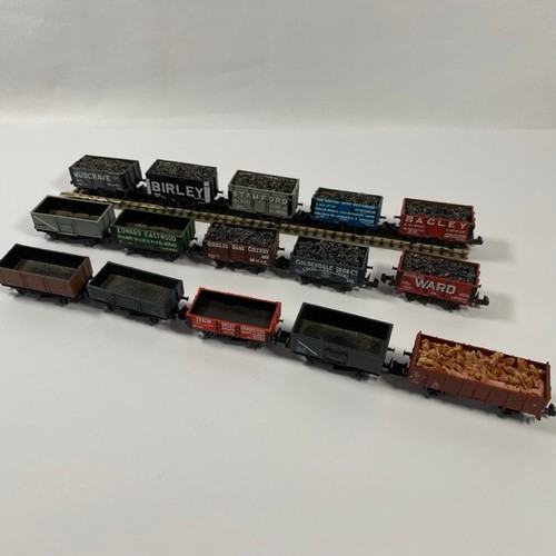 285 - N gauge 14 Private Owner open coal wagons, including Birley, Stamford, Musgrave, Bagley, Charles War... 