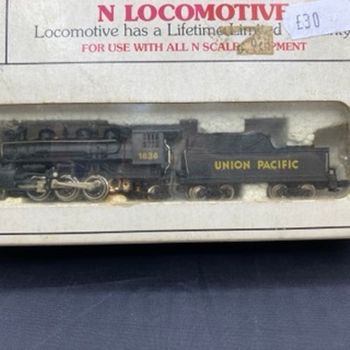 249 - Five Bachmann 'N gauge' American Steam Locomotives and EMD GP40 Diesel Loco, all in Original Boxes, ... 