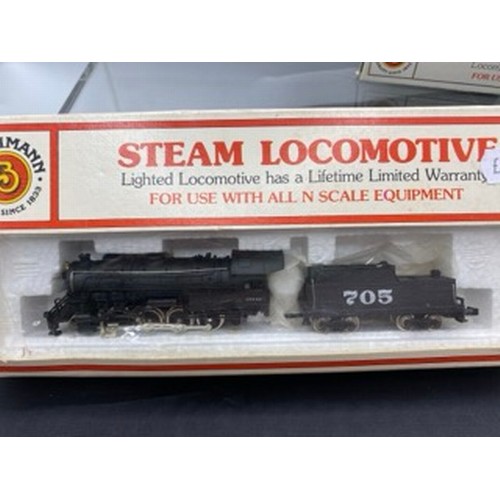 249 - Five Bachmann 'N gauge' American Steam Locomotives and EMD GP40 Diesel Loco, all in Original Boxes, ... 